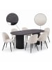 ebuy24 Essgruppe Kyoto 7-teilig Dunkelbraun, creme 210 x 100 cm