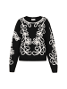 IZIA Women Sweater in black white