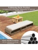 COSTWAY Sonnenliege Gartenliege Polyrattan mit Auflage in Weiß