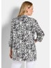 GOLDNER Kurzgröße:  Hemdbluse mit Blumenprint in weiß / schwarz / gemustert