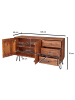 KADIMA DESIGN Sideboard WL5.629 Massivholz 145x75x40 cm Landhaus Kommode,
