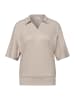 Street One Dropped Shoulder Poloshirt mit Elastikbund in Beige