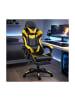Wisam® Gaming Stuhl Drehbar Fußstütze Schwarz Gelb