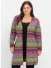 sheego by Joe Browns Longstrickjacke in beere-gemustert