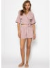 SASSYCLASSY Gestreifte Musselin Wickel Bluse in Altrosa