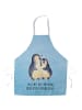 Mr. & Mrs. Panda Grillschürze Pinguin umarmen mit Spruch in Eisblau