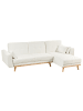 Beliani Ecksofa KAARINA in Weiß/Braun - (W) 260 x (H) 87 x (L) 152 cm