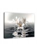 WALLARENA Leinwandbild Blumen in Grau Bilder Wandbild