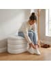 relaxdays Sitzbank in Weiß - (B)110 x (H)42 x (T)45 cm