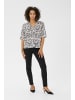 Kaffe Kurzarm-Bluse KAhaley Regular fit in Chalk w. Black Deep AOP