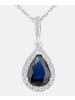 Diamant L'éternel Halskette mit Anhänger aus 375 Weißgold mit Diamant mit Saphir