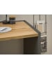 Furn.Design Schreibtischkombination 2-teilig grau matt, Eiche 143 cm, Büroöbel-Set