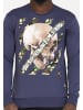 PLUS EIGHTEEN Herren Sweater Mit Print in Petrol