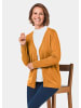 GOLDNER Kurzgröße:  Strickjacke Ajourstrickjacke in maisgelb
