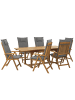 Beliani 7-tlg Gartentisch Set JAVA in Braun/Grau