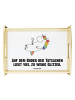 Mr. & Mrs. Panda Frühstückstablett Einhorn Blümchentail mit Spruch in Weiß