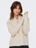 ONLY Pullover mit Stehkragen und halbem Reißverschluss in Beige