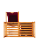 Lumaland Wäschekorb Bambus 73x64x33cm dunkelrot 2 Wäschesäcke rot