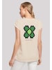 F4NT4STIC T-Shirt Silvester Happy New Year Pixel Kleeblatt in Whitesand