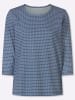 Sieh an! 3/4-Arm-Shirt in jeansblau-ecru-bedruckt