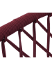 MCW 2er-Set Gartenstuhl Q38 Seilgeflecht, Gestell hellgrau, Polster bordeaux