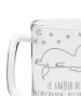 Mr. & Mrs. Panda Gravur Bierkrug Einhorn Sternenhimmel mit Spruch in Transparent