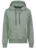 Sublevel Kapuzenpullover mit Kängurutasche und Logo-Print in Grün-2