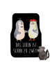 Mr. & Mrs. Panda Auto-Fußmatte Pinguin Heirat mit Spruch in Schwarz