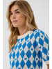 SAINT TROPEZ Strickpullover PamillaSZ Gerade Passform in Blue Shades Argyle Hearts