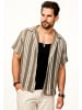 SOULSTAR Kurzarmhemd - für Herren Strick Polo Hemd im Retro-Look in Brown