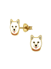Alexander York Ohrstecker HUSKY in Gold in 925 Sterling Silber, 2-tlg. in white