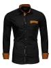 RESLAD Hemd Two-Tone in schwarz