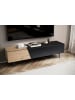 KADIMA DESIGN Lowboard Schwarz mit Eiche-Dekor 150x40x40 TV-Kommode Modern, in Braun-Schwarz