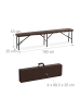 relaxdays 2 x Bierbank in Braun - (B)180 x (H)43 x (T)25 cm
