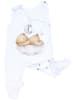 TupTam Baby Unisex Strampler-Set mit Aufdruck Spruch 2-tlg in weiß/beige