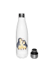 Mr. & Mrs. Panda Edelstahl Trinkflasche Pinguin umarmen ohne Spruch in Weiß
