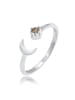 Elli Ring 925 Sterling Silber Halbmond, Astro in Silber