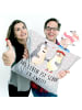 Mr. & Mrs. Panda Sofakissen Pinguin Heirat mit Spruch in Grau Pastell