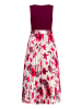 Vera Mont Cocktailkleid mit Plissee in Patch Dark Red/Cream