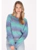 myMo Damen Sweater in Blau Mehrfarbig
