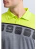 erima 5-C Poloshirt in grau melange/lime pop/schwarz