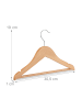 relaxdays 20 x Kinderkleiderbügel in Natur - (B)30,5 x (H)19 x (T)1 cm