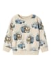 name it Sweatshirt mit Feuerwehrmotiv aus Bio-Baumwolle in Creme