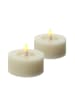Adilina 2x LED Maxi Teelichter Lina Rustik Optik Echtwachs D: 7cm in creme