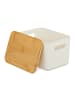 relaxdays 2x Aufbewahrungsbox in Weiß/ Natur - (B)26 x (H)16 x (T)17,5 cm