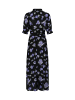Kaffe Kleid KAvelana Regular fit in Black/Blue Large Flower
