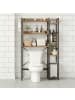 relaxdays Toilettenregal in Schwarz/ Braun – (B)80 x (H)161 x (T)24 cm