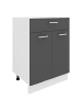 VCM  Küchenschrank B 60 cm Unterschrank Schublade Esilo in Weiß / Anthrazit