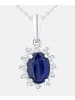Diamant L'éternel Halskette mit Anhänger aus 375 Weißgold mit Diamant mit Saphir