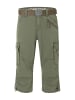 Timezone Cargo Shorts Wadenlang inkl. Gürtel Reißverschluss Loose Fit in Olive